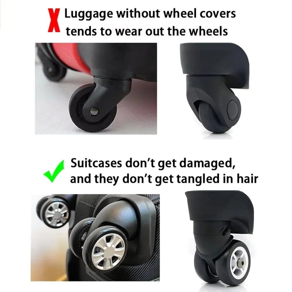 8-Pack Silicone Luggage Wheel Covers – Quiet Caster Protectors Luggage Wheel Covers SPOT