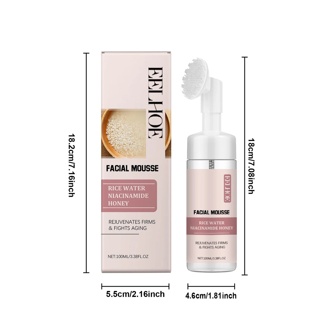 EELHOE Rice Water Cleansing Mousse – Brightening Foam Face Wash Foaming Facial Cleanser SPOT