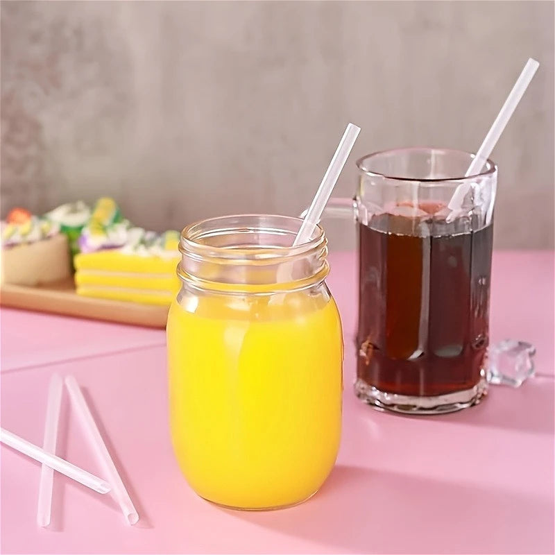 100-Pack Clear Disposable Straws – Drinks, Party & Smoothies Disposable Drinking Straws SPOT