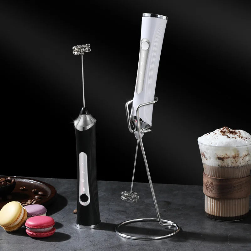 USB Rechargeable Handheld Milk Frother – 2 Whisks, 3 Speed Handheld Milk Frother SPOT