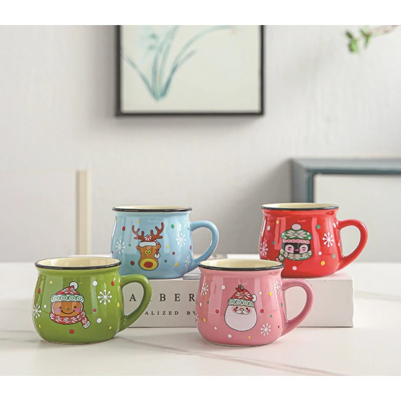 Santa Claus Ceramic Mousse Cup 5oz – 8 Colors | Kids Xmas Mug Ceramic Holiday Mug SPOT