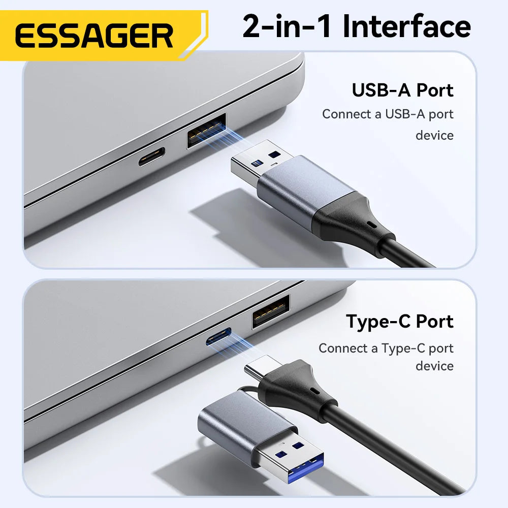 Essager 2-in-1 USB 4.0 SD/TF Card Reader – 312 MB/s, 2TB USB Card Reader SPOT