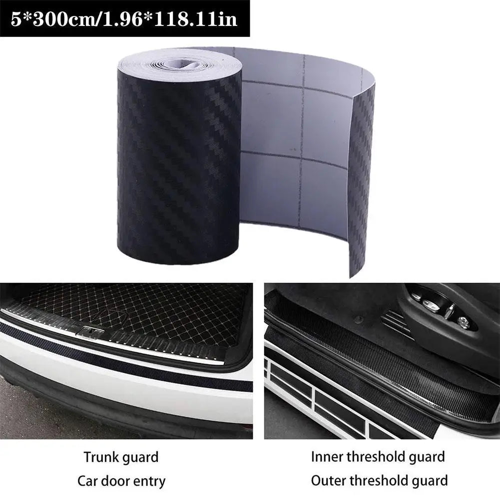 5D Carbon Fiber Vinyl Car Door Sill Protector Strip 5×300cm Car Door Sill Protector SPOT