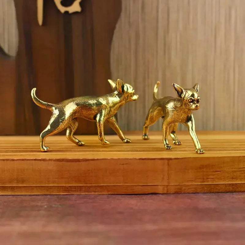 Brass Hairless Dog Puppy Figurine – Desktop & Home Décor Brass Figurine SPOT