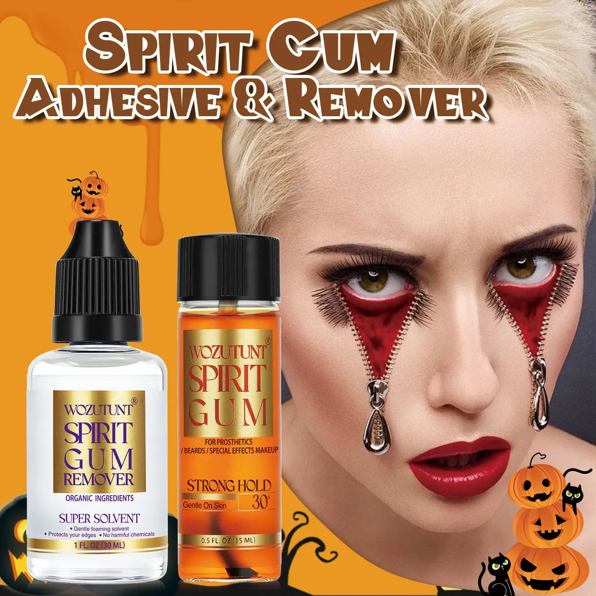 Spirit Gum Glue & Remover + Hair Wax Stick – 10-Pack Makeup Kit Costume Makeup Adhesive SPOT