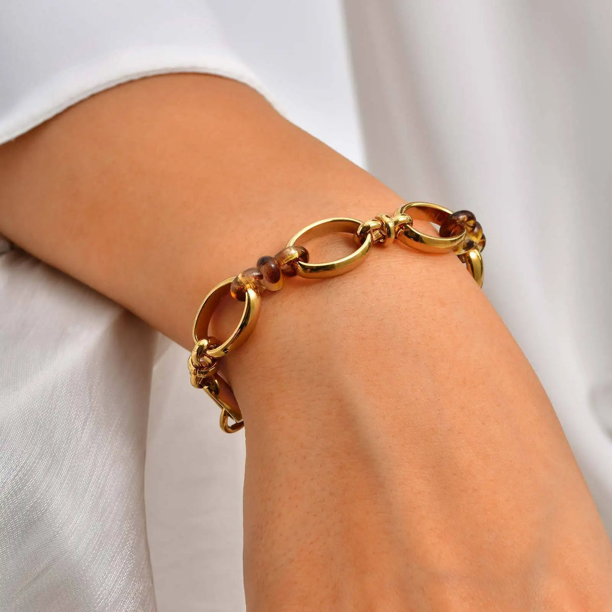 Chunky Gold Chain Bracelet – Adjustable Stainless Steel Link Chain Link Bracelet SPOT