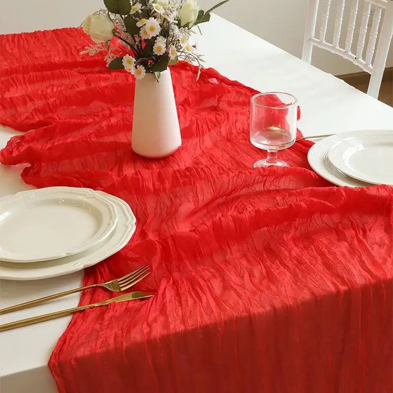 Boho Cheesecloth Table Runner – Wedding & Party Décor 90–400cm Table Runner SPOT I 90X180CM