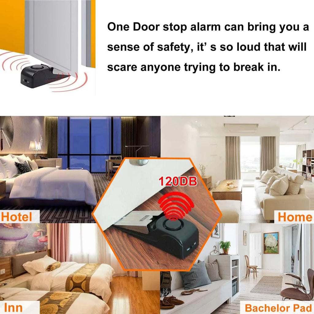 Wedge Door Stop Alarm – 120dB Portable Security Alert Door Stop Alarm SPOT