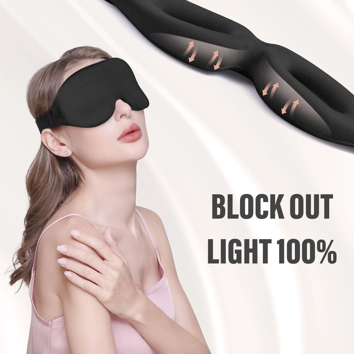 3D Sleep Mask – Light-Blocking Eye Mask, Soft & Adjustable Sleep Eye Mask SPOT