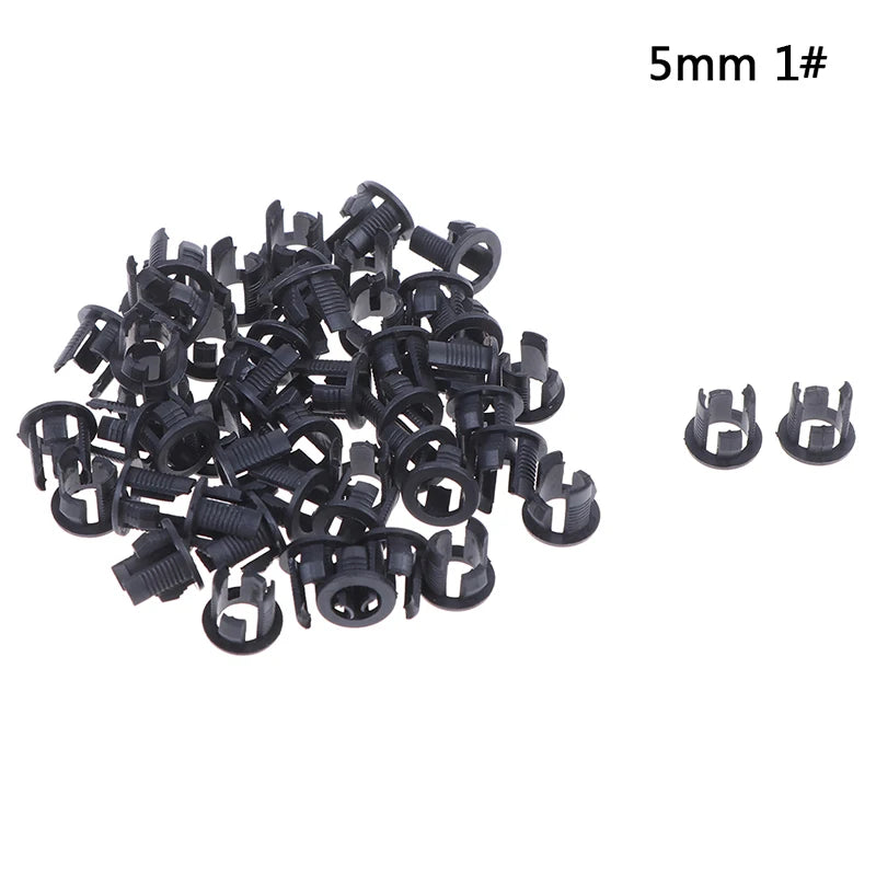 50-Pack Black LED Holders – 3mm & 5mm ABS Clips & Bezels LED Holder Clips SPOT 1 5mm