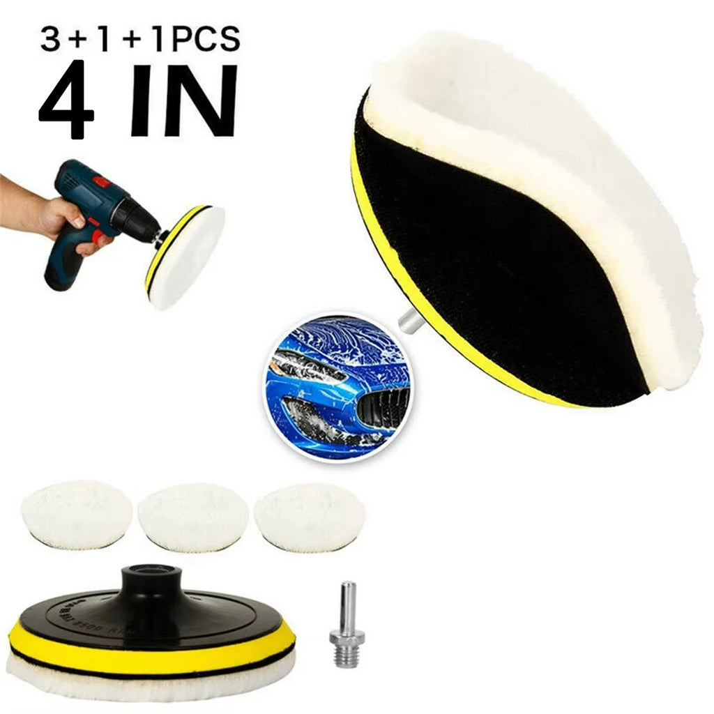 4-Inch Wool Polishing Pads 5-Pc – Hook & Loop Buffing Discs Wool Polishing Pads SPOT