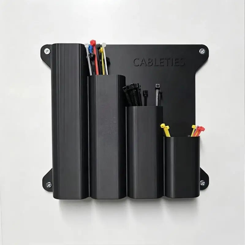 4-Grid Wall-Mounted Zip Tie & Small Parts Organizer Box Wall Storage Organizer SPOT