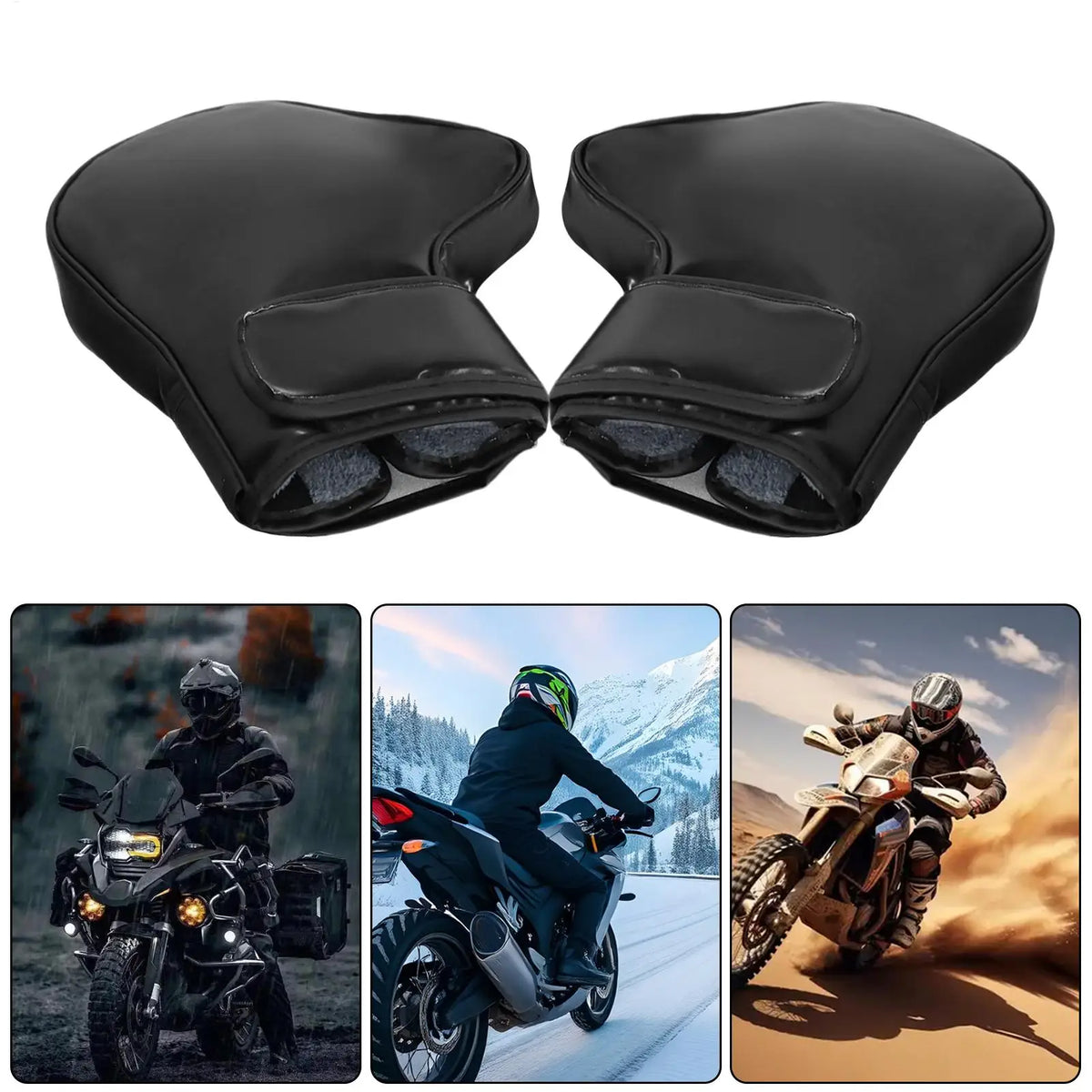 Motorcycle Handlebar Gloves – Warm Winter Covers for Scooter & Dirt Bike Handlebar Mittens SPOT
