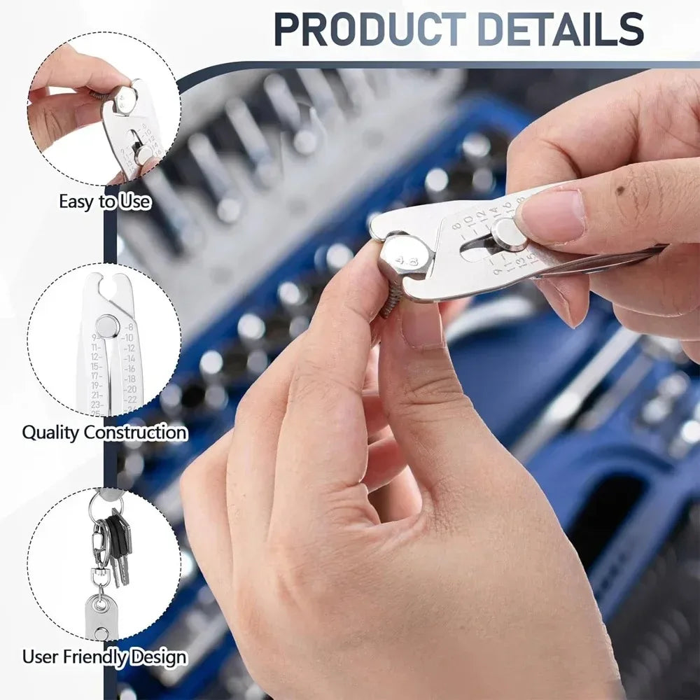 Portable Thread Size Checker Keychain – Metric & Imperial Thread Gauge Tool SPOT