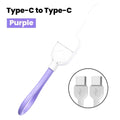 PD 60W USB-C Keychain Cable 17cm – Fast Charging & Data USB-C Charging Cable SPOT PURPLE