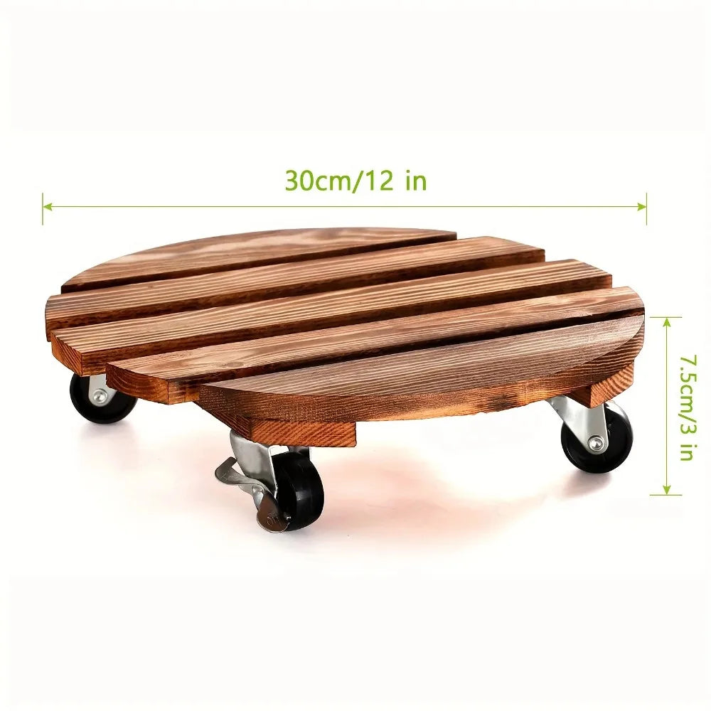 Rolling Plant Stand with Wheels – Heavy Duty Metal Pot Holder Rolling Plant Stand SPOT