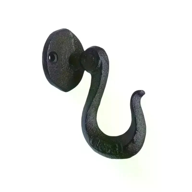 Retro Cast Iron Wall Hook – Heavy-Duty Matte Black, 10kg Wall Mounted Hook SPOT