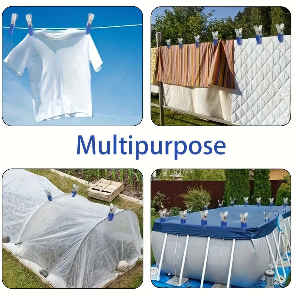 10-Pack Pool Cover Clips – Heavy Duty Windproof Spring Clamps Pool Cover Clamps SPOT