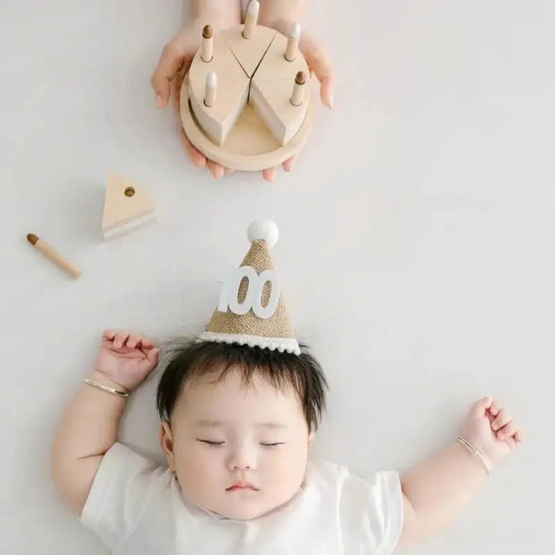 Kids Burlap Birthday Cone Hat – Pom Pom Fringe Party Hat Kids Party Hat SPOT