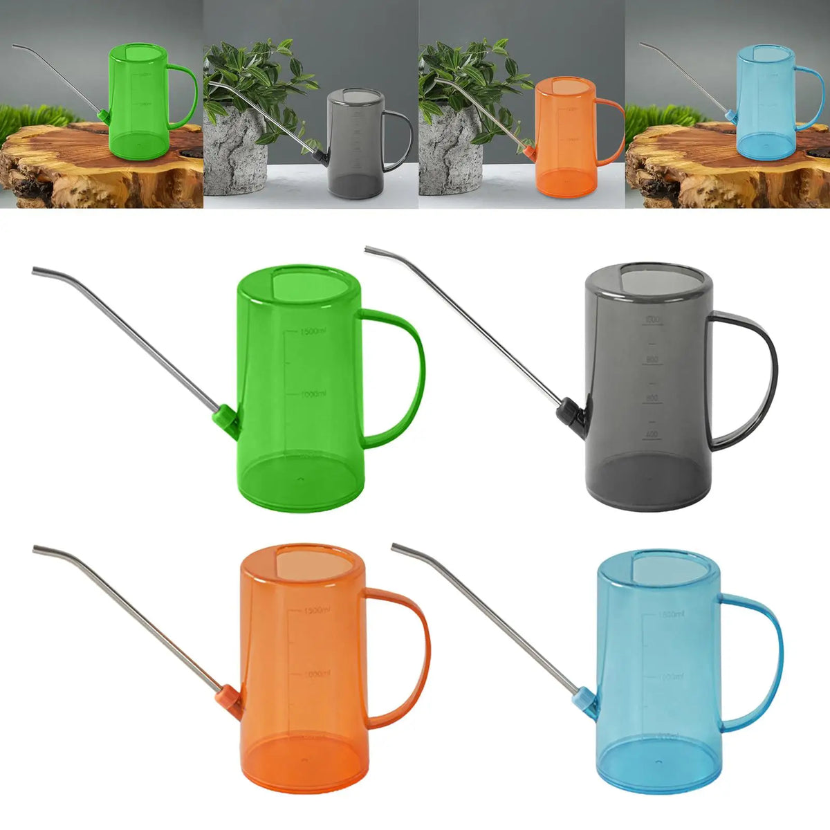 1.5L Long Spout Watering Can – Detachable Spray Head Watering Can SPOT