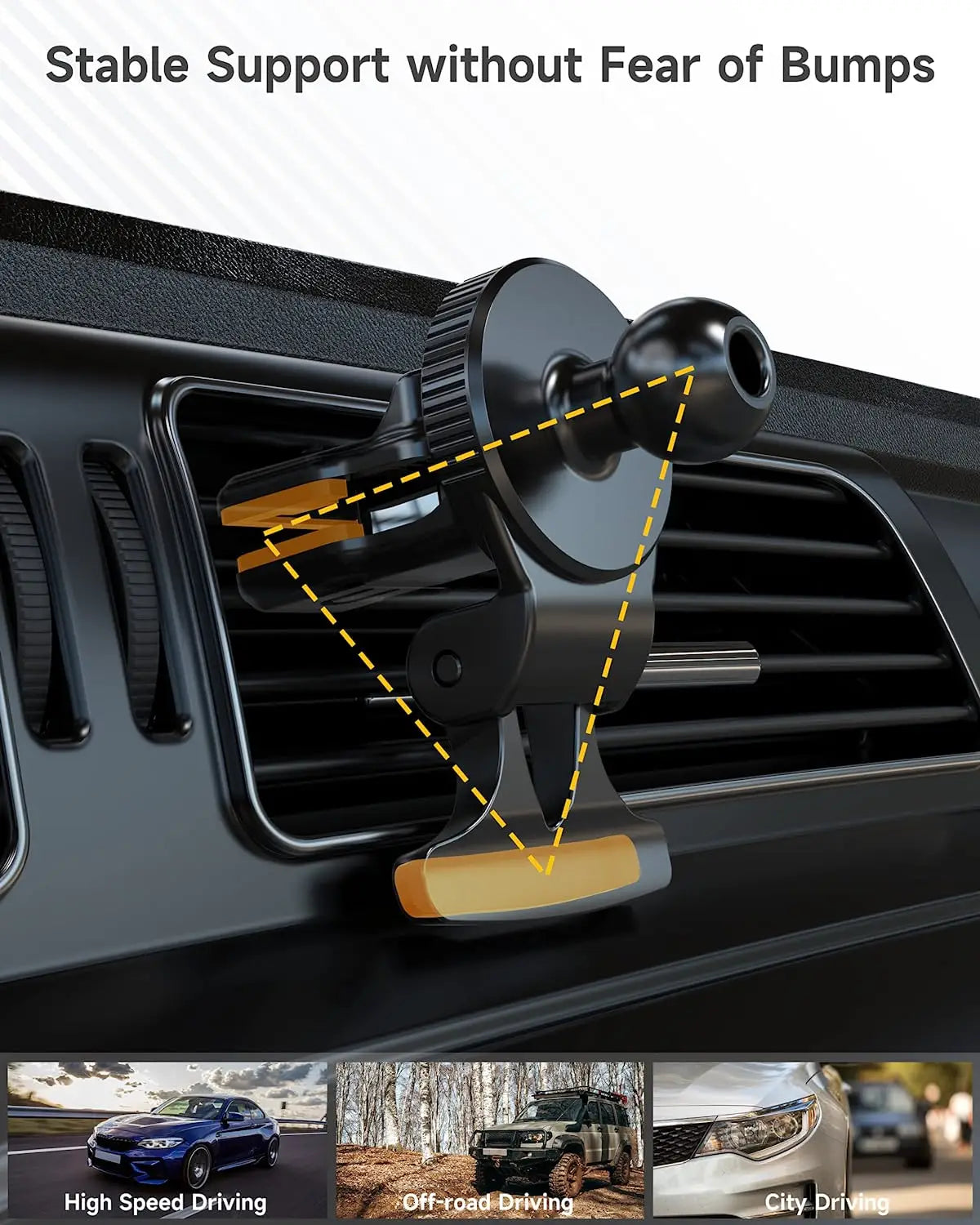 Universal Car Air Vent Phone Holder – 17mm Ball Head Clip Car Phone Mount SPOT