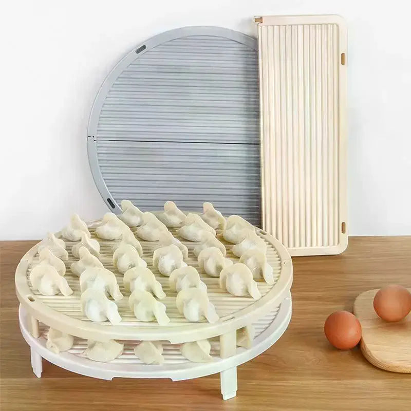 Foldable Non-Stick Dumpling Tray – Stackable Kitchen Organizer Food Prep Tray SPOT