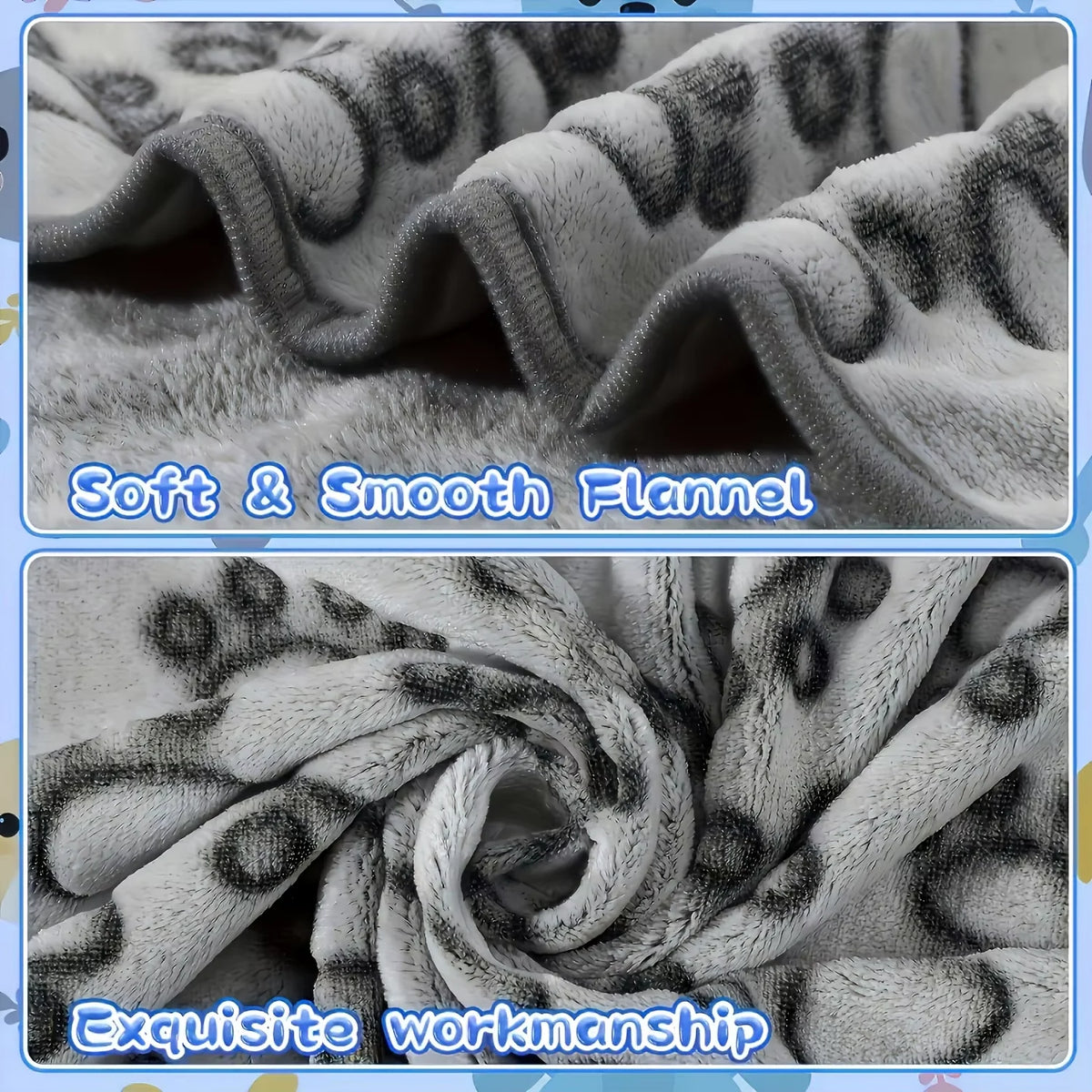 Soft Fluffy Paw Print Dog & Cat Blanket – Warm Pet Mat Pet Blanket Mat SPOT