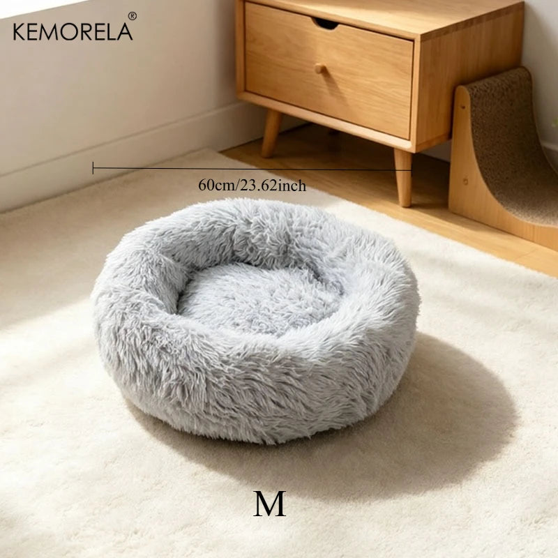 Ultra Soft Plush Dog & Cat Bed – Washable Pet Sleeping Bed Plush Pet Bed SPOT Gray M 60cm