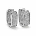 Multi-Row Pavé CZ Rectangular Hoop Earrings | 18K Gold Plated Hoop Earrings SPOT EBD-567S