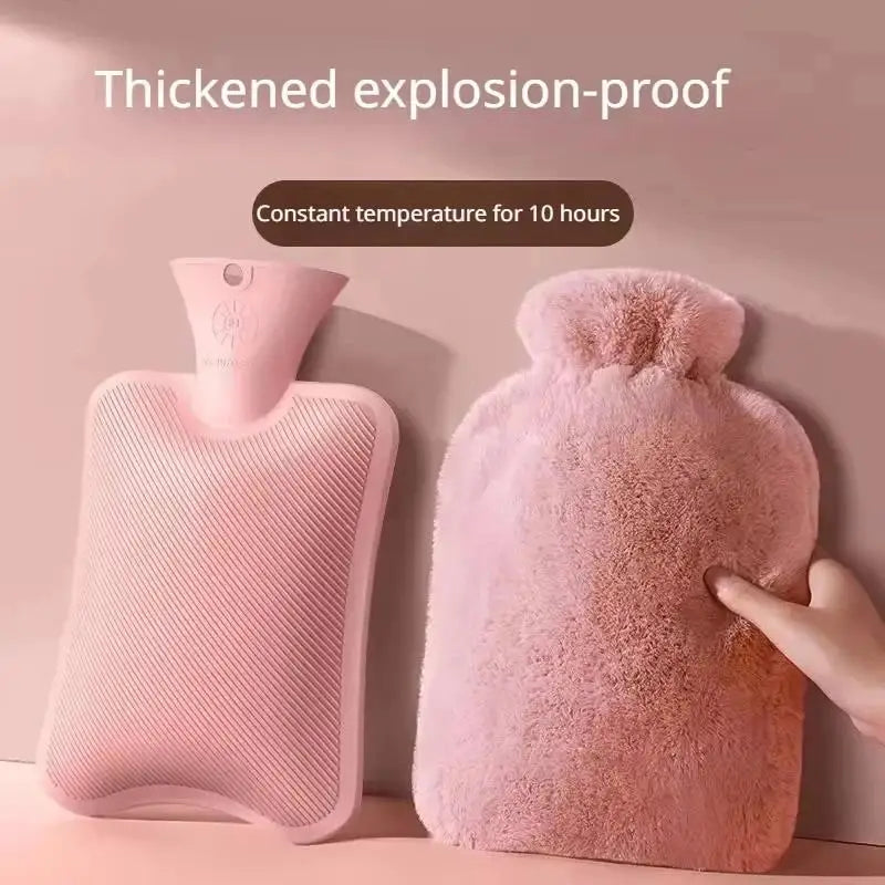 Plush Hot Water Bottle 1000ml – Soft Removable Washable Cover Hot Water Bottle SPOT