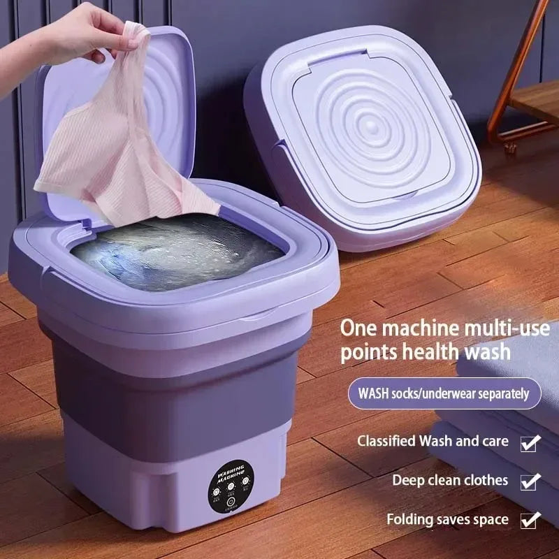 8L Portable Mini Foldable Washing Machine with Spin Dryer Mini Washing Machine SPOT