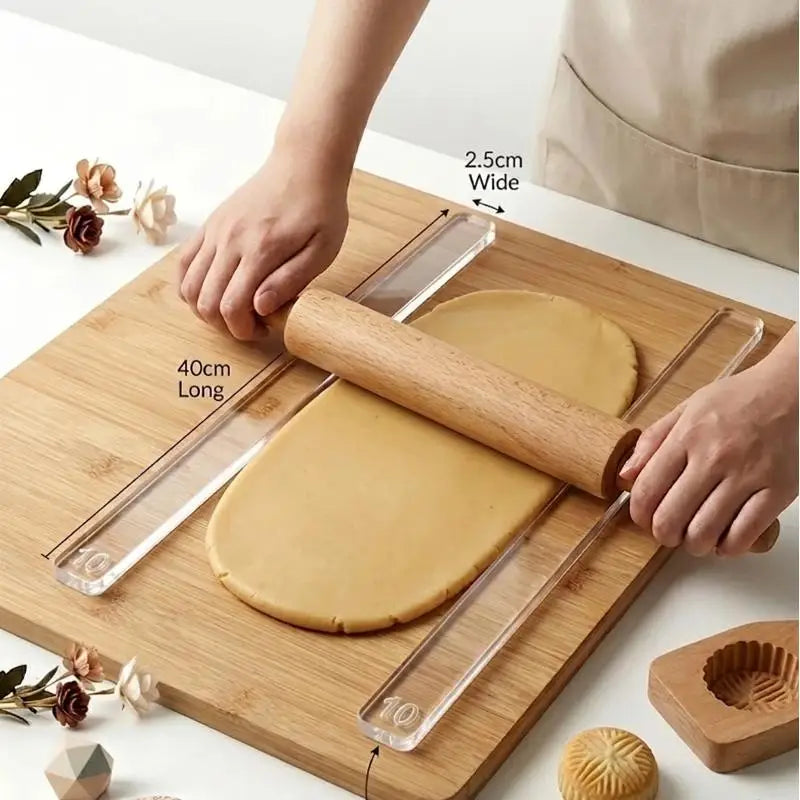 Acrylic Rolling Pin Thickness Guides 2–5mm | 2-Pack Baking Tool Baking Thickness Guide SPOT