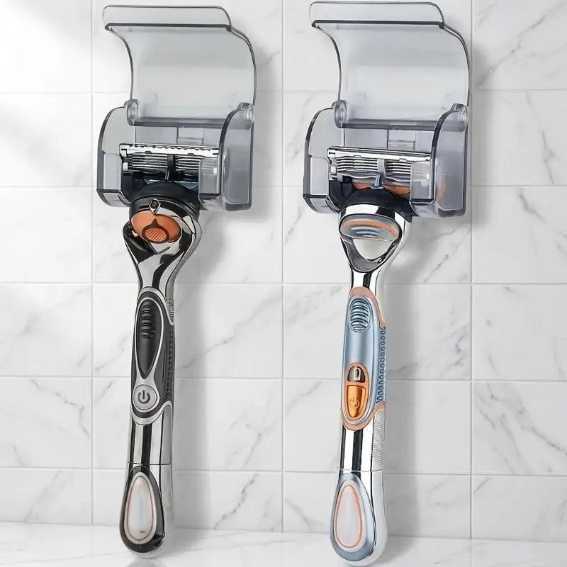 2-Pack Self-Adhesive Razor Holder – Wall-Mounted Shaver Rack Razor Holder Rack SPOT