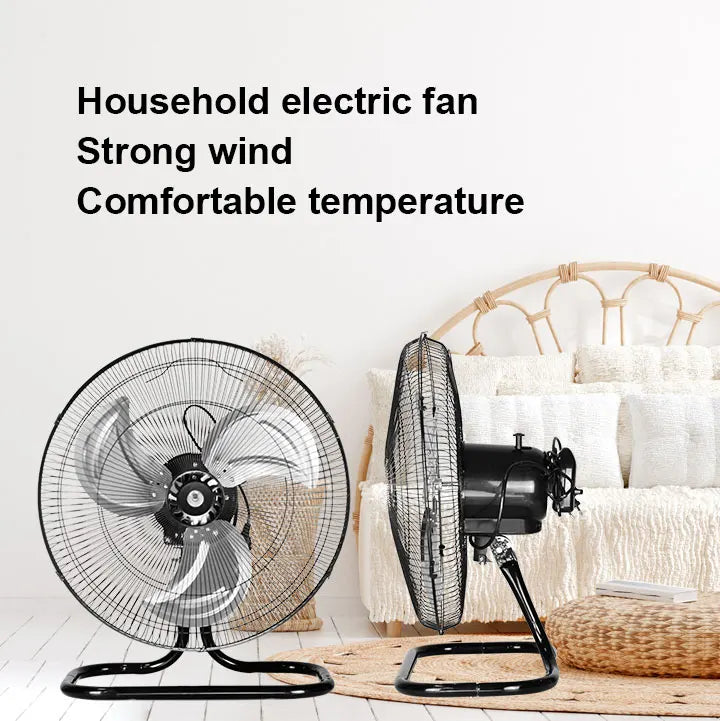 Modern 3-Blade Oscillating Metal Fan – Adjustable Height Oscillating Electric Fan SPOT