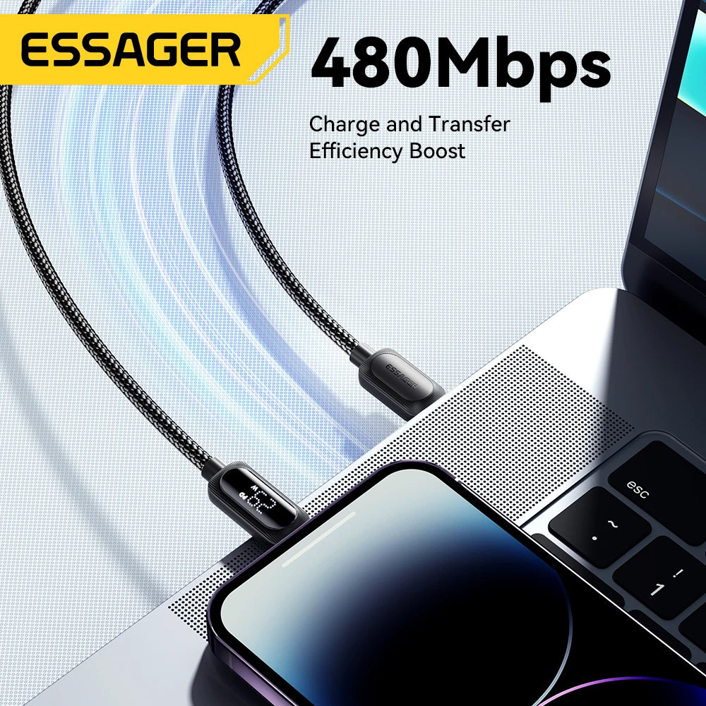 Essager USB-C to Lightning Cable PD 29W Fast Charging & Display USB Charging Cable SPOT