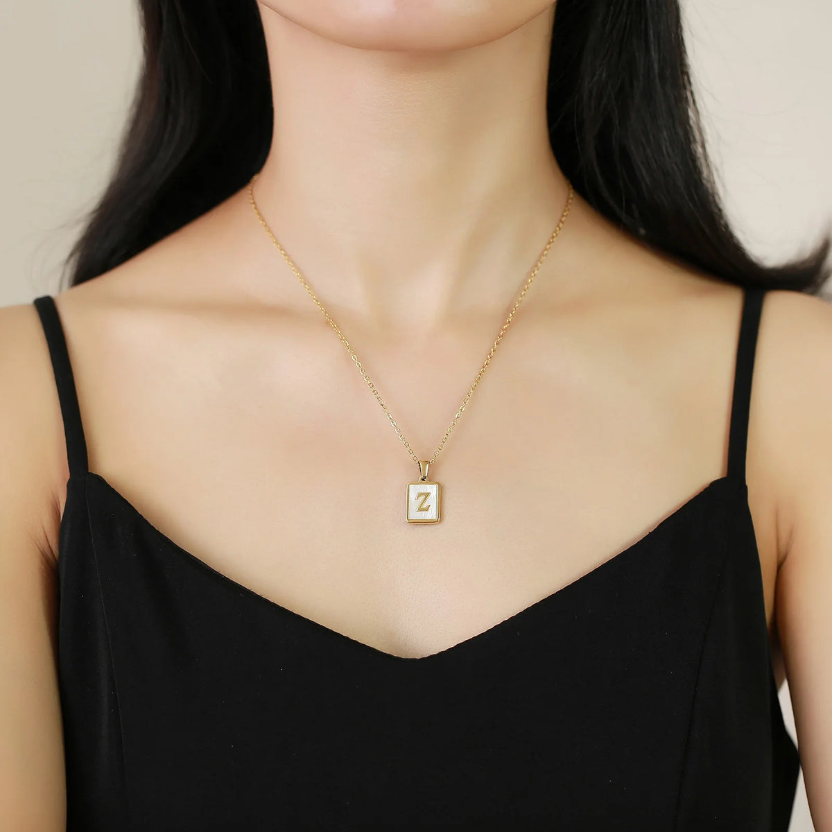 Mother of Pearl Initial Necklace A–Z | Gold Letter Pendant Initial Pendant Necklace SPOT