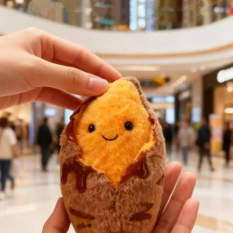 Roasted Sweet Potato Plush Keychain – Cute Food Stuffed Charm Plush Keychain Charm SPOT