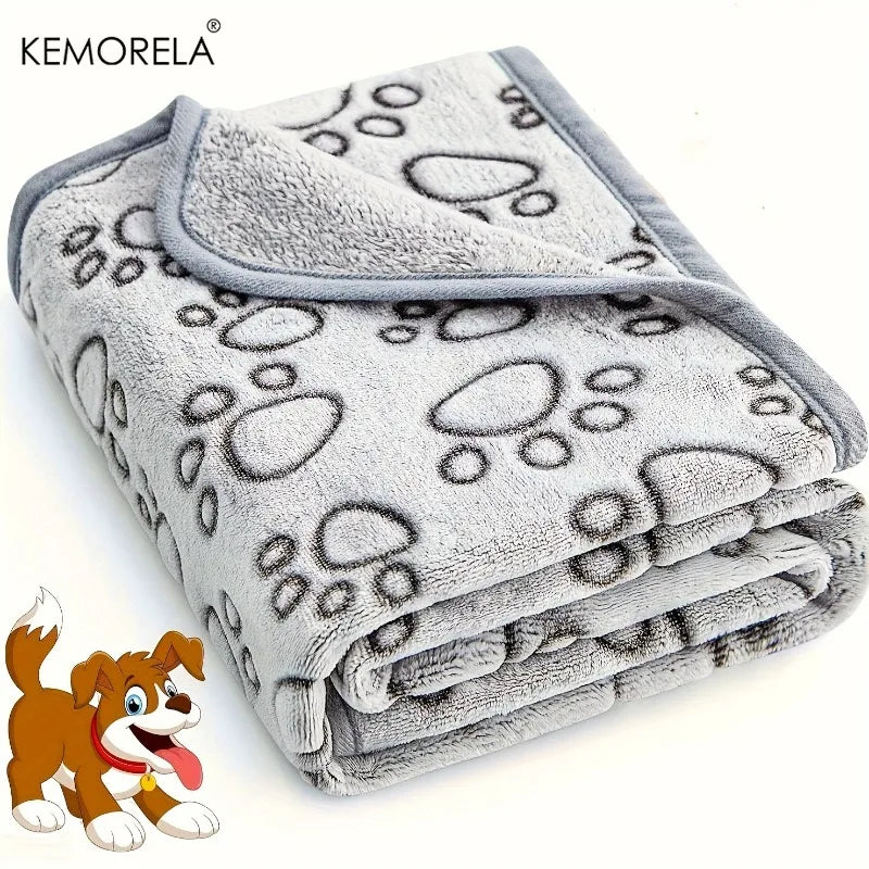 Soft Fluffy Paw Print Dog & Cat Blanket – Warm Pet Mat Pet Blanket Mat SPOT