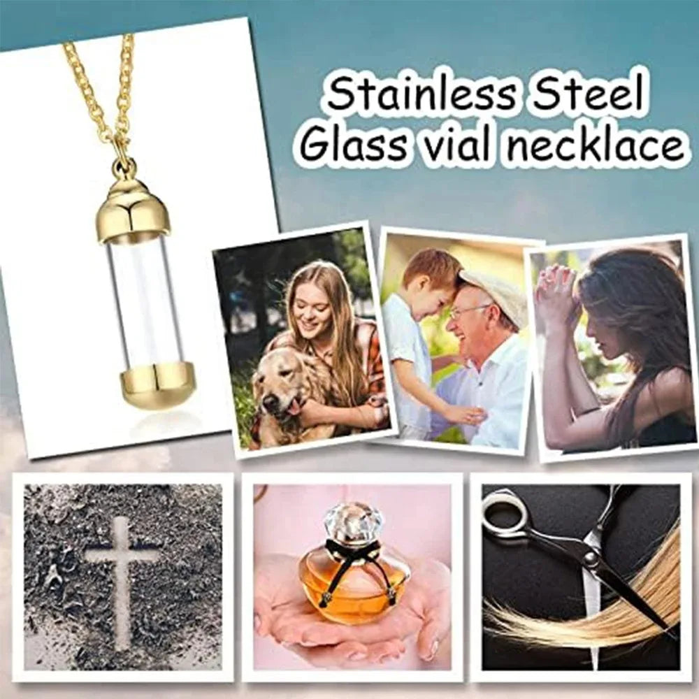 Acrylic Tube Memorial Vial Pendant Necklace – Keepsake Urn Memorial Vial Necklace SPOT