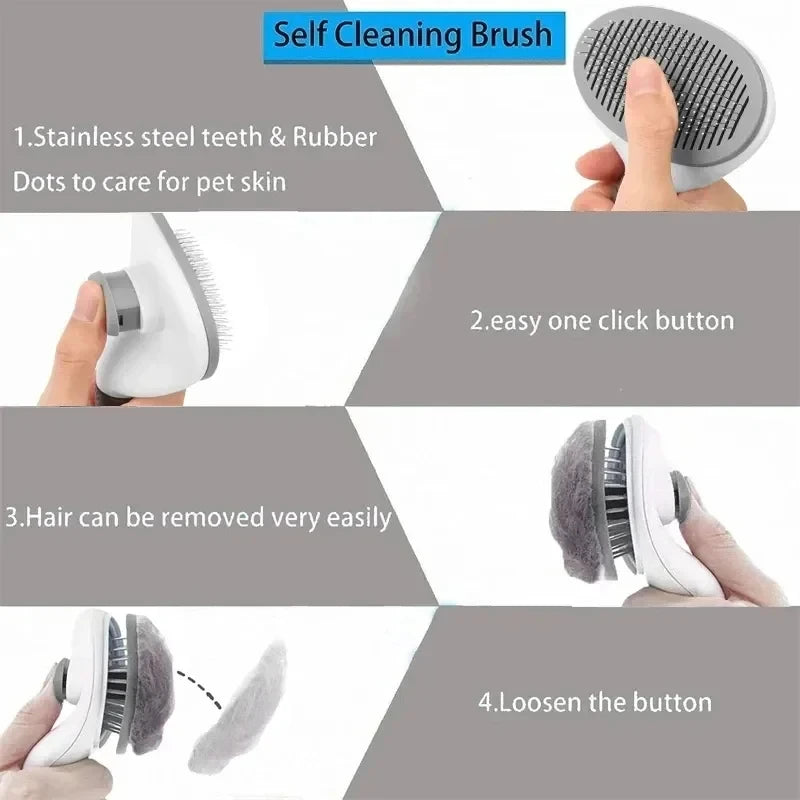 Self-Cleaning Pet Brush & Dematting Comb for Dogs & Cats Pet Grooming Brush SPOT