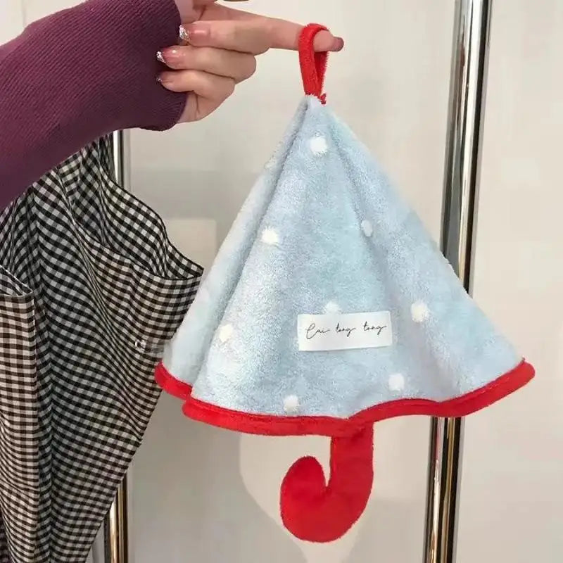 Mini Umbrella Hand Towel – Soft Coral Fleece, Quick-Drying Hand Towel SPOT