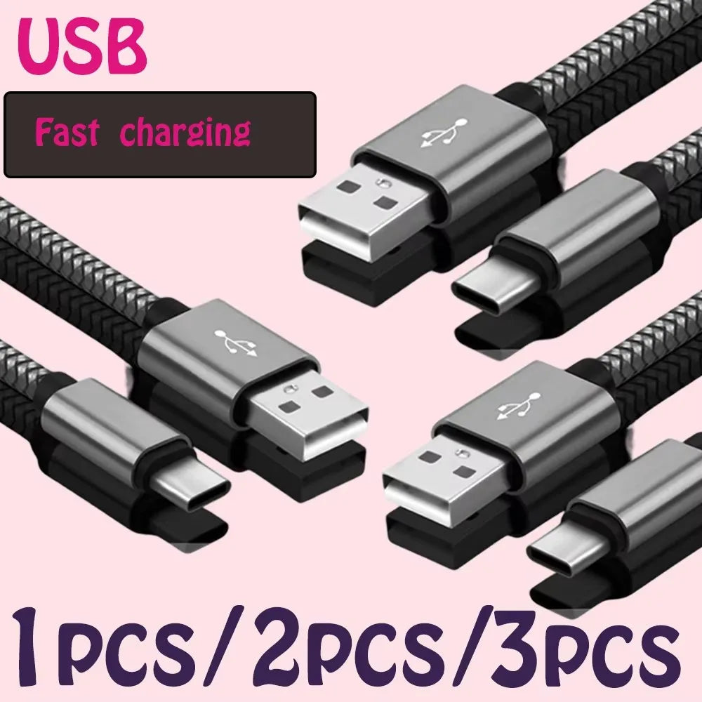 Nylon Braided USB-A to USB-C Fast Charging Cable 1M 2M 3M USB Charging Cable SPOT