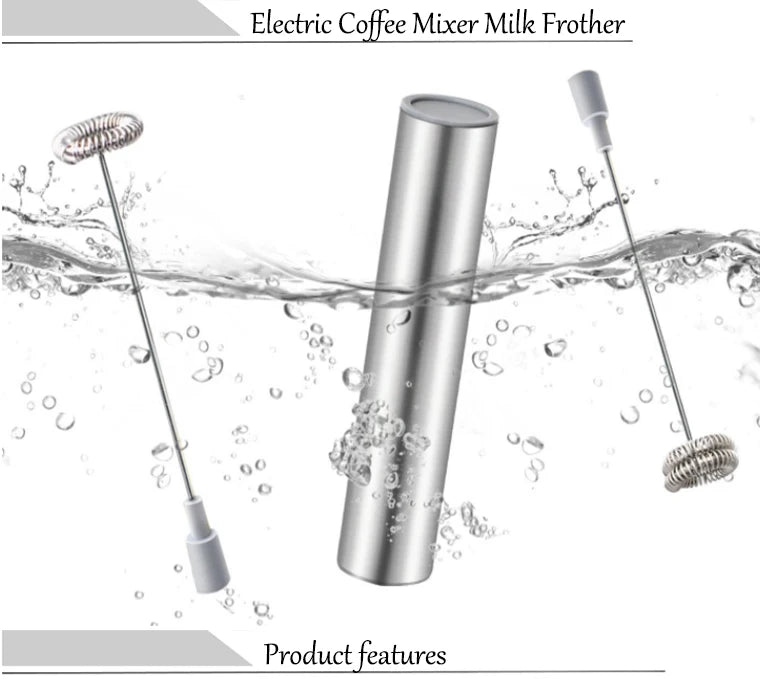 Handheld Electric Milk Frother – Single & Double Spring Whisk Electric Milk Frother SPOT