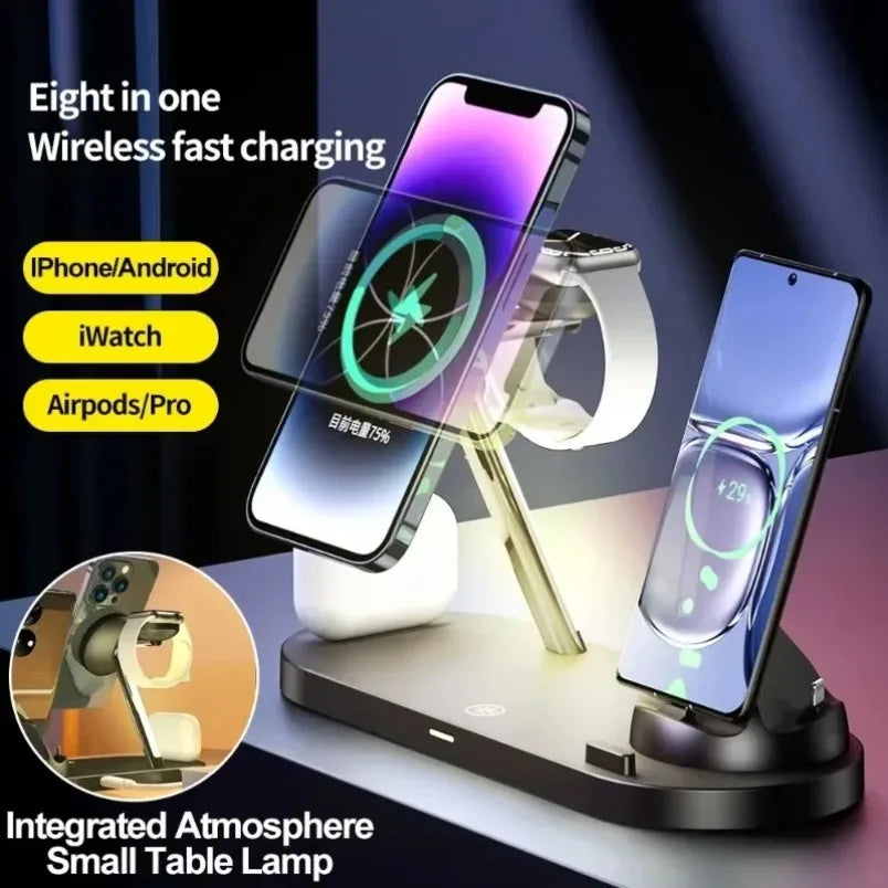 VIKEFON 8-in-1 Magnetic Wireless Charging Station for iPhone Wireless Charging Station SPOT