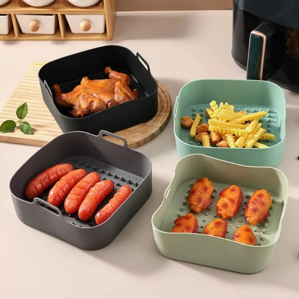 Square Silicone Air Fryer Liner – Reusable Non-Stick Basket Air Fryer Liner SPOT