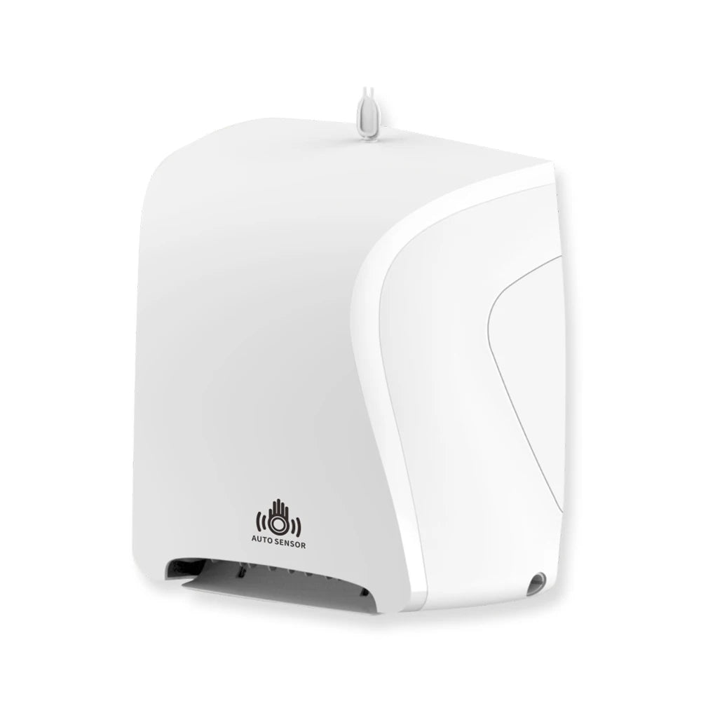 Touchless Auto-Cut Sensor Paper Towel Dispenser Wall Mount Paper Towel Dispenser SPOT White No plug