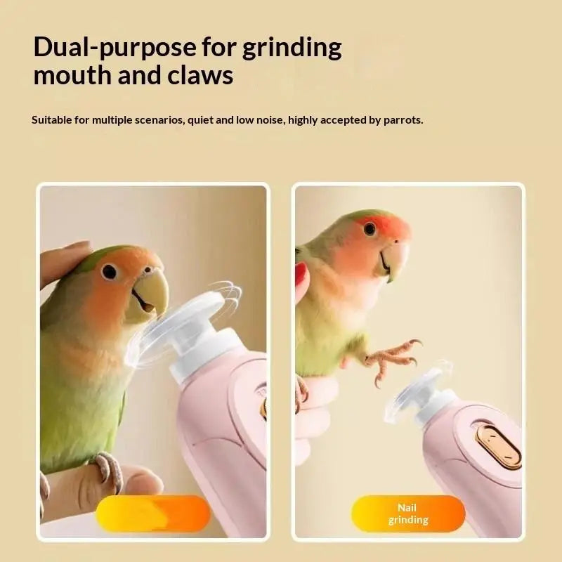 Electric Parrot Claw Grinder – Quiet Nail Trimmer for Small Birds Pet Claw Grinder SPOT