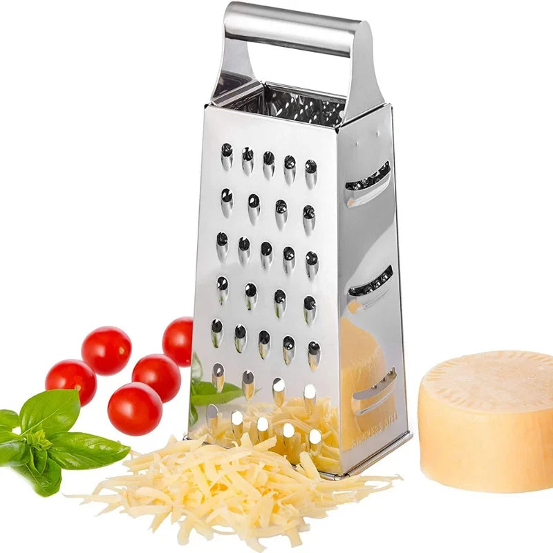 4-Sided Stainless Steel Box Grater – Cheese, Veggie & Fruit Box Grater SPOT