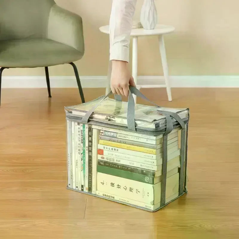 Clear PVC Book Storage Box – Waterproof Foldable Organizer Storage Box SPOT