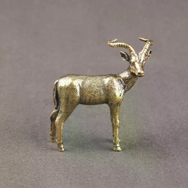 Vintage Solid Brass Antelope Figurine – Desktop & Shelf Décor Brass Figurine SPOT
